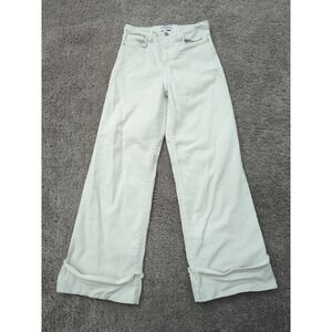 Just Black Denim Jeans Womens 27 White Folded Hem Wide Leg Baggy Y2K Made in USA